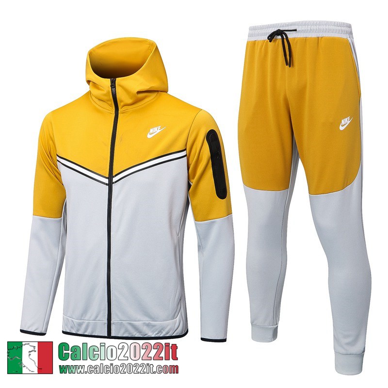 Giacca a vento Cappuccio Sport grigio giallo Uomo 2022 2023 JK573