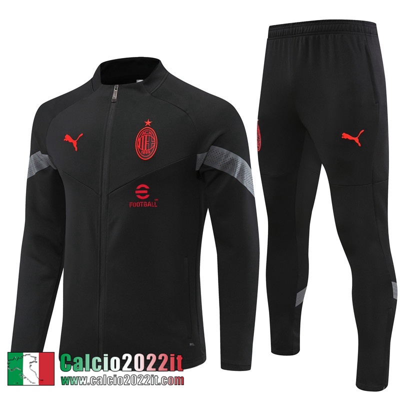 Full Zip Giacca AC Milan Nero Uomo 2022 2023 JK578