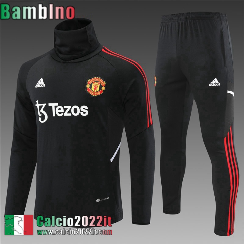 Tute Calcio Manchester United Nero Bambini 2022 2023 TK406