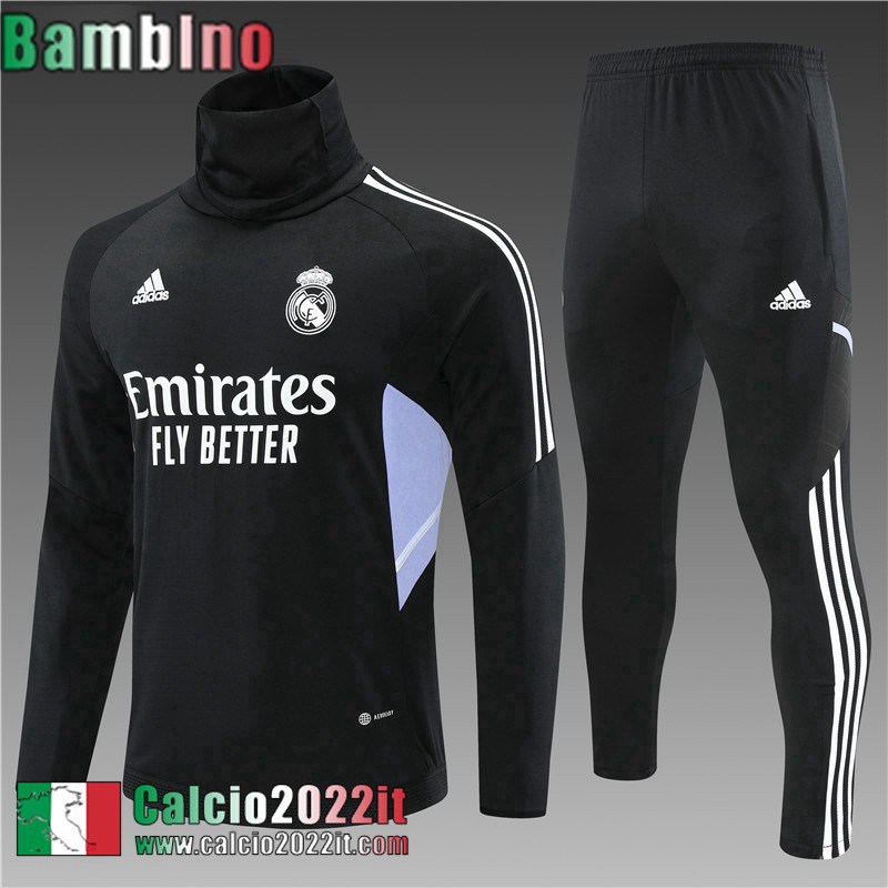 Tute Calcio Real Madrid Nero Bambini 2022 2023 TK407