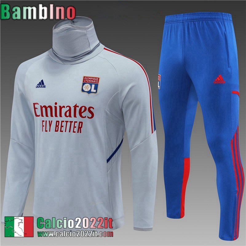 Tute Calcio Lione Grigio Bambini 2022 2023 TK415