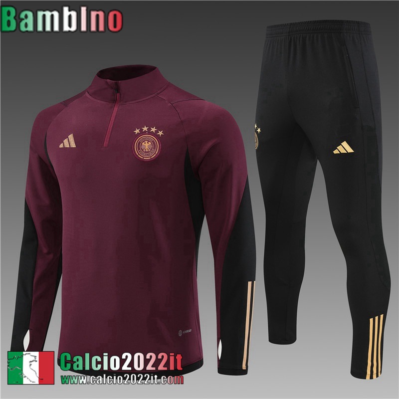 Tute Calcio Germania rosso scuro Bambini 2022 2023 TK423