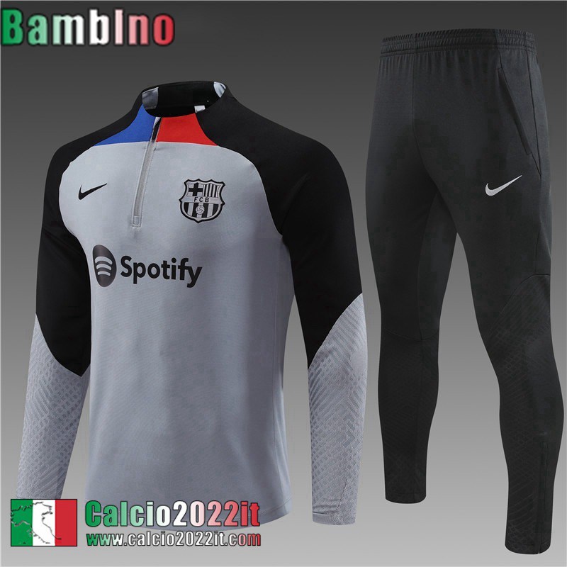 Tute Calcio Barcellona Grigio Bambini 2022 2023 TK427