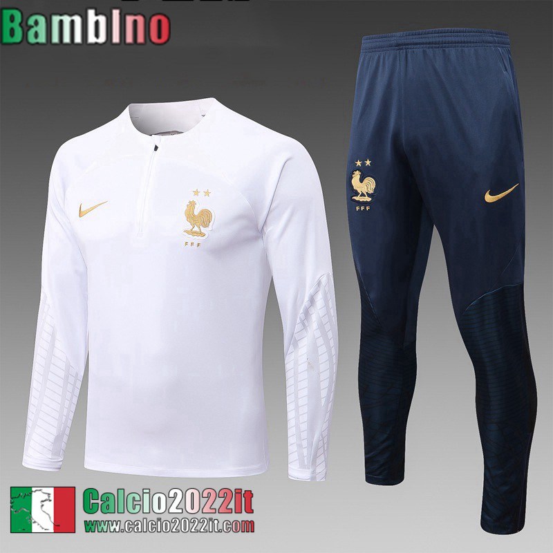 Tute Calcio Francia Bianco Bambini 2022 2023 TK429