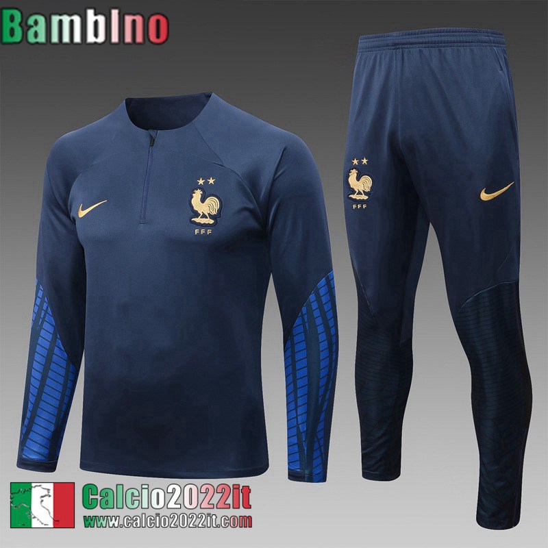 Tute Calcio Francia blu Bambini 2022 2023 TK444