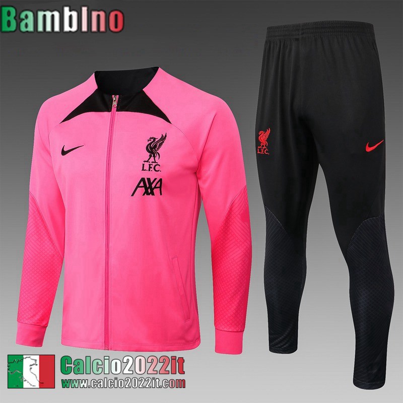 Full Zip Giacca Liverpool rosa Bambini 2022 2023 TK450