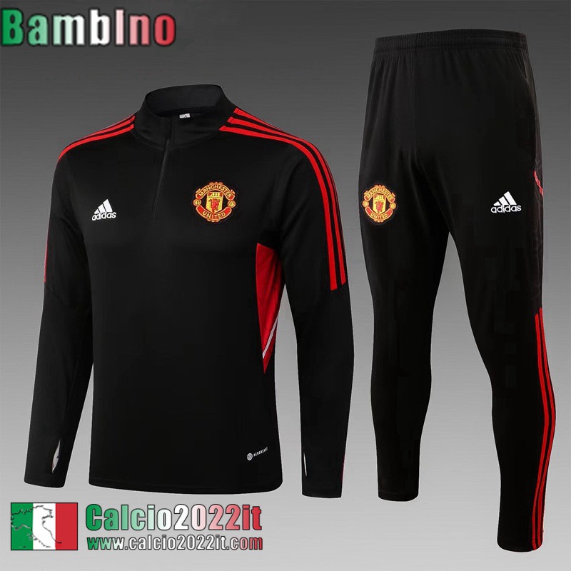 Tute Calcio Manchester United Nero Bambini 2022 2023 TK468