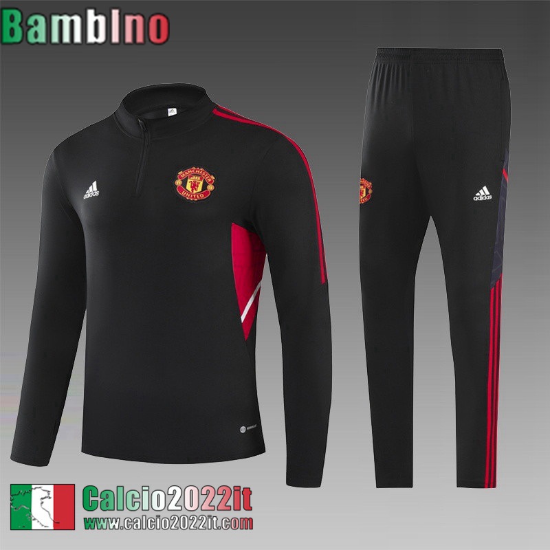 Tute Calcio Manchester United Nero Bambini 2022 2023 TK479