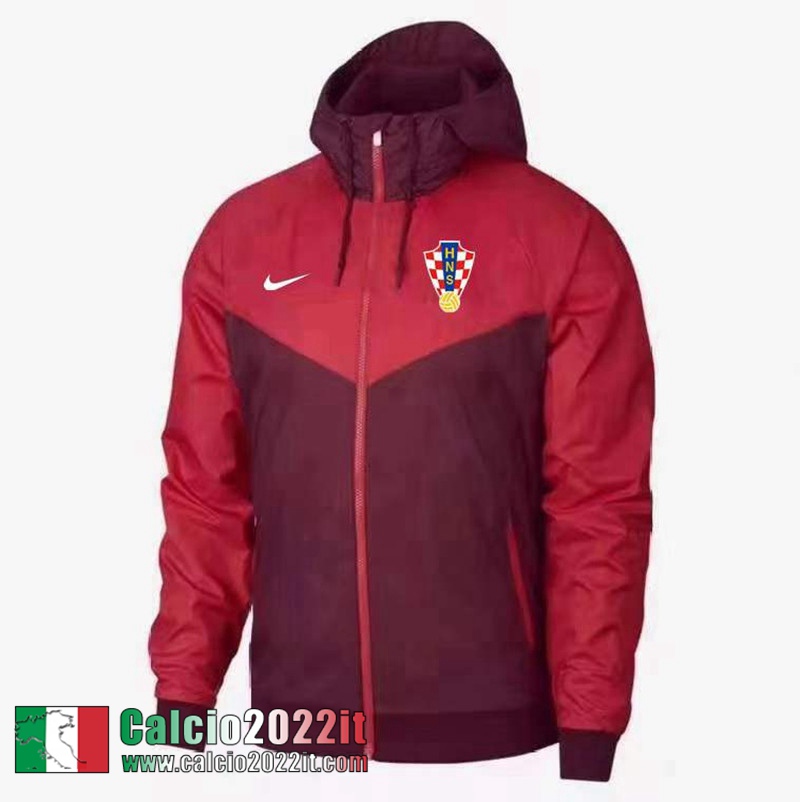 Giacca a vento Cappuccio Croazia rosso Uomo 2022 2023 WK184