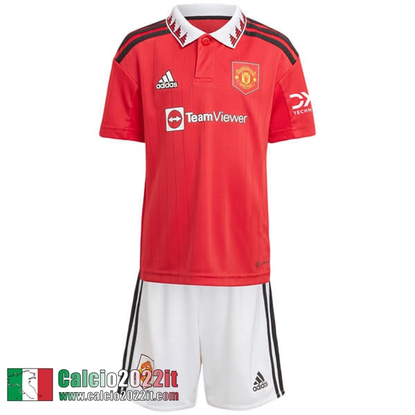 Maglia Calcio Manchester United Prima Bambini 2022 2023