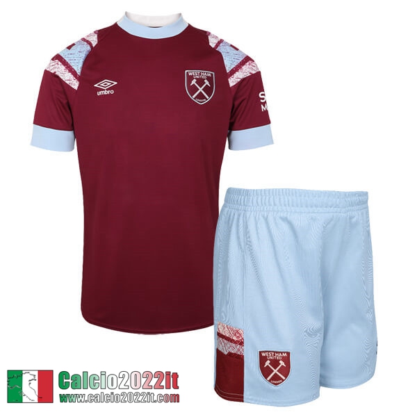 Maglia Calcio West Ham United Prima Bambini 2022 2023