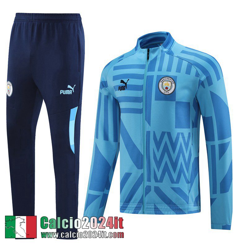 Manchester City Full Zip Giacca blu Uomo 22 23 JK588