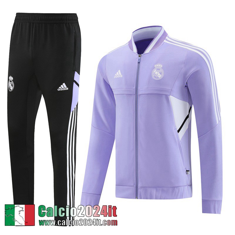 Real Madrid Full Zip Giacca Porpora Uomo 22 23 JK592