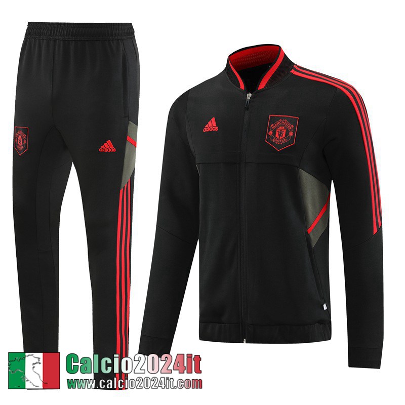 Manchester United Full Zip Giacca Nero Uomo 22 23 JK593