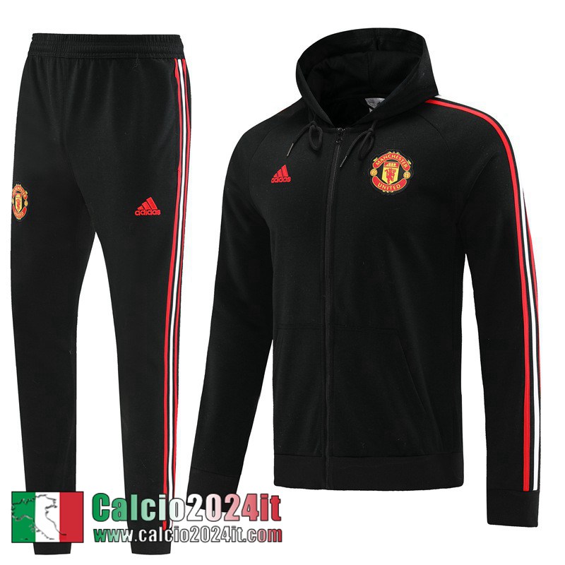 Manchester United Full Zip Giacca Nero Uomo 22 23 JK598