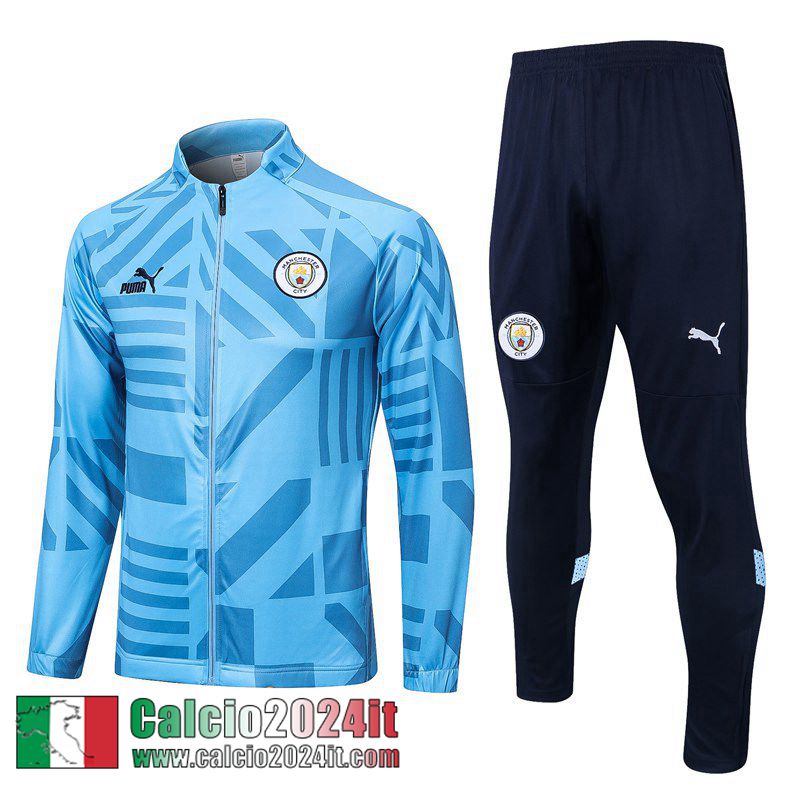 Manchester City Full Zip Giacca cielo blu Uomo 22 23 JK613