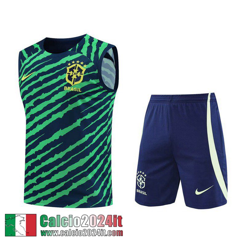 Brasile Tute Calcio Senza maniche verde Uomo 22 23 TG609