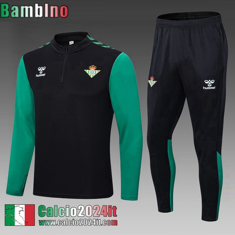 Real Betis Tute Calcio Nero Bambini 22 23 TK494