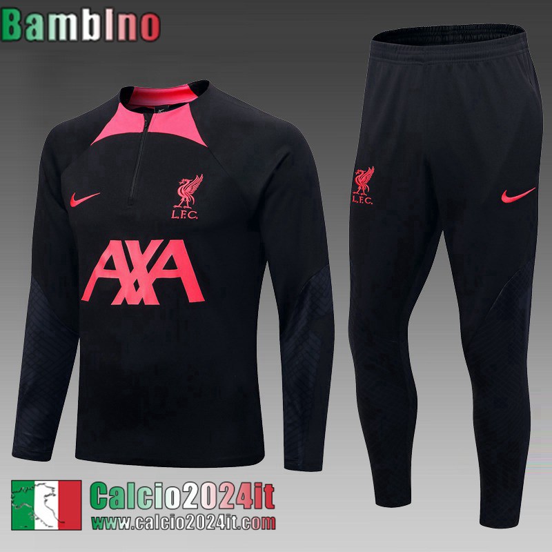 Liverpool Tute Calcio Nero Bambini 22 23 TK498