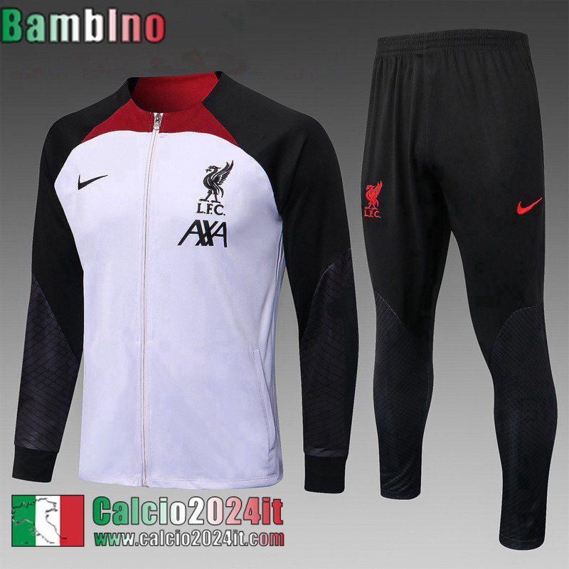 Liverpool Full Zip Giacca Bianco Bambini 22 23 TK516