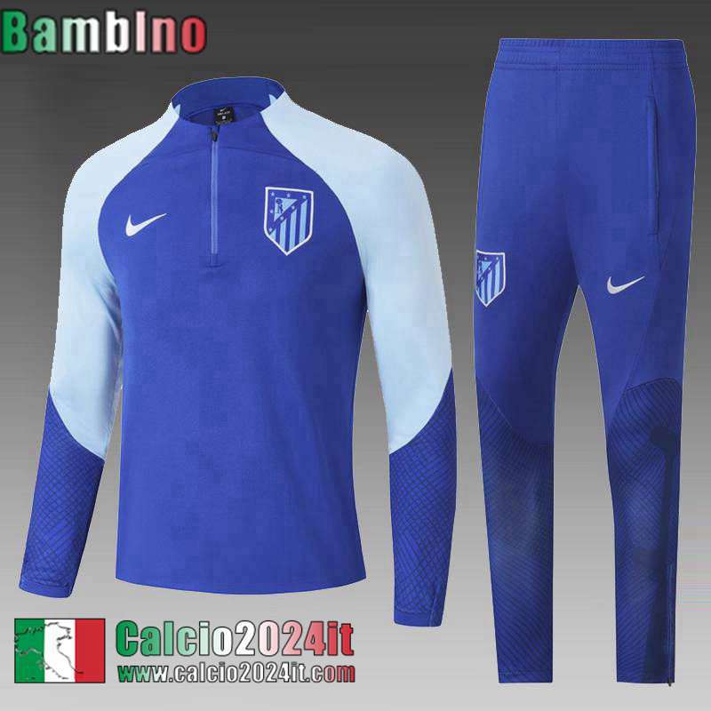 Atletico Madrid Tute Calcio blu Bambini 22 23 TK530