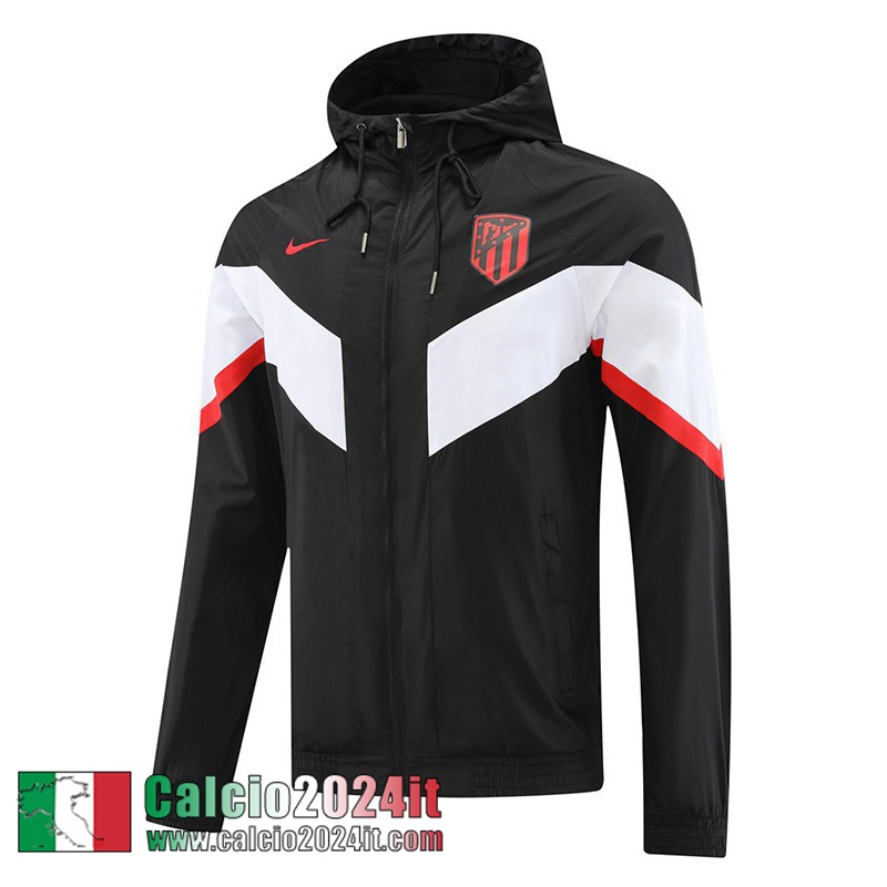 Atletico Madrid Giacca a vento Cappuccio Nero Uomo 22 23 WK205