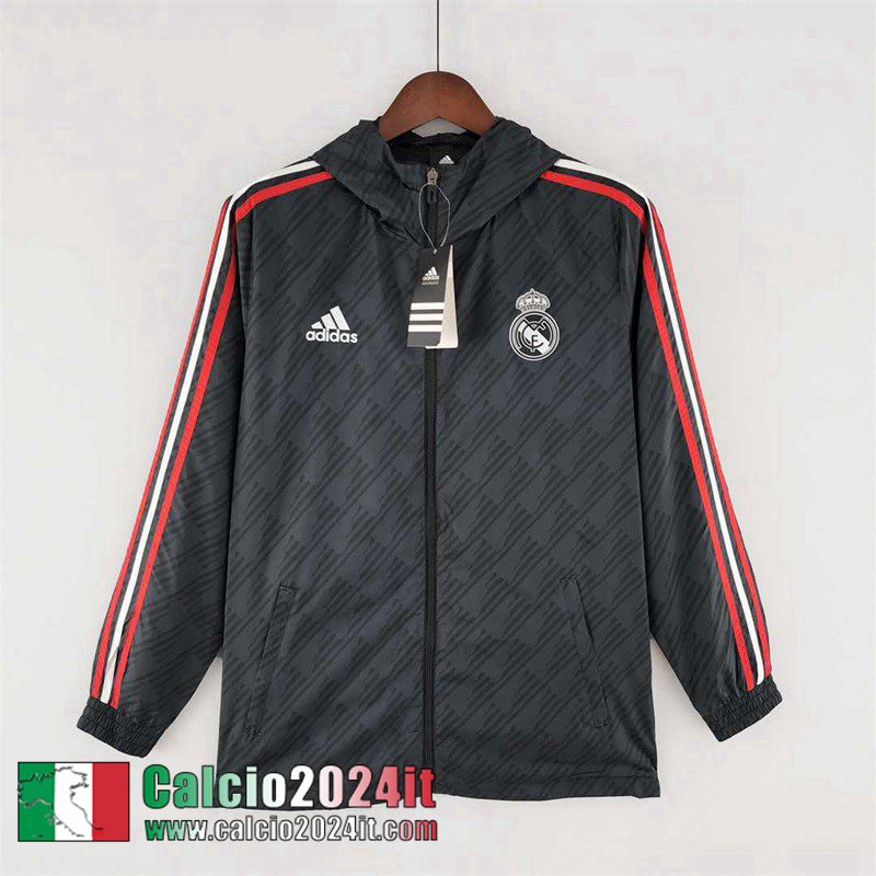 Real Madrid Giacca a vento Cappuccio Nero Uomo 22 23 WK239