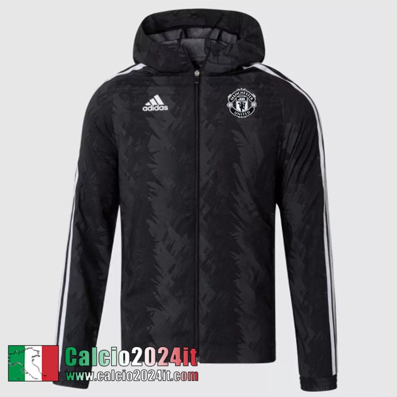 Manchester United Giacca a vento Cappuccio Nero Uomo 22 23 WK240