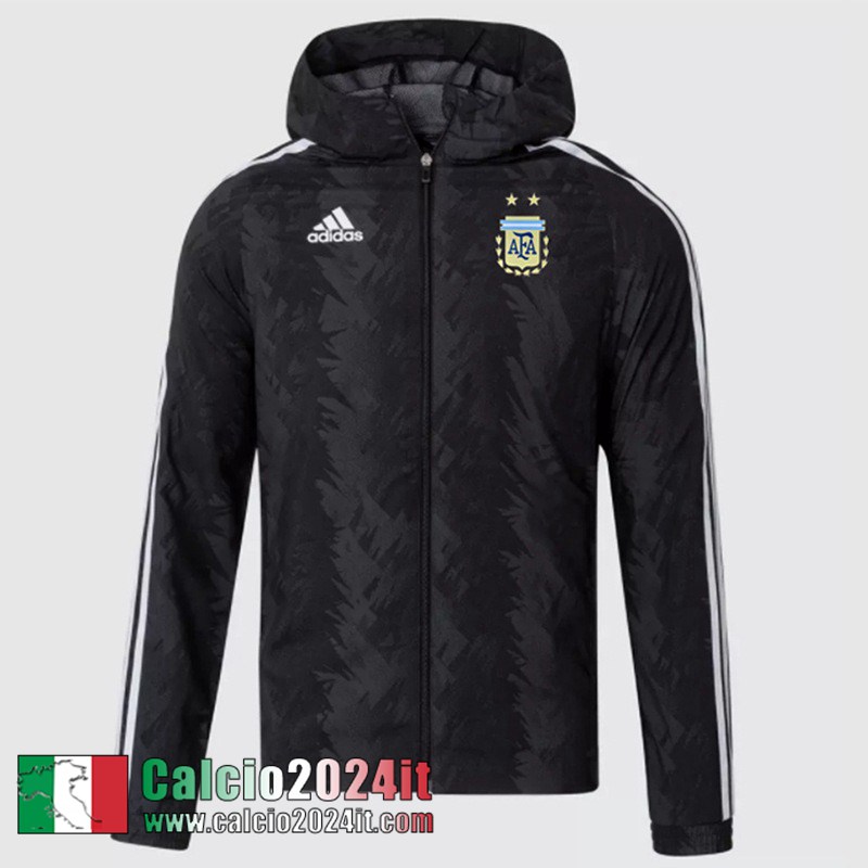 Argentina Giacca a vento Cappuccio Nero Uomo 22 23 WK241