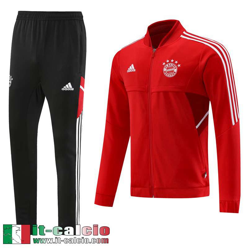 Full Zip Giacca Bayern Munich rosso Uomo 2022 2023 JK643