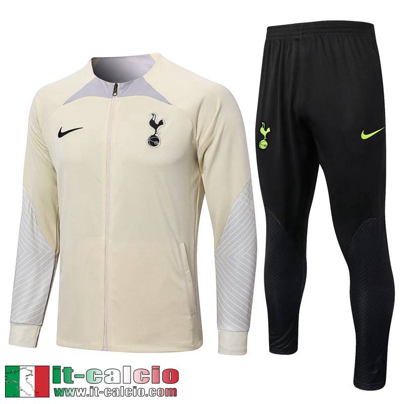 Full Zip Giacca Tottenham Hotspur giallo pallido Uomo 2022 2023 JK658