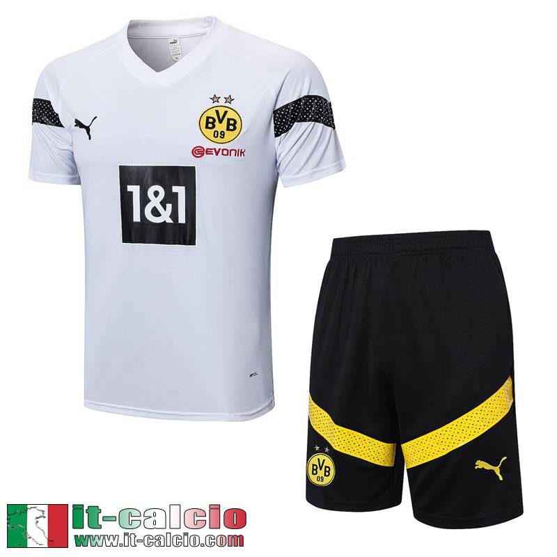 Tute Calcio T Shirt Dortmund Bianco Uomo 2022 2023 TG651