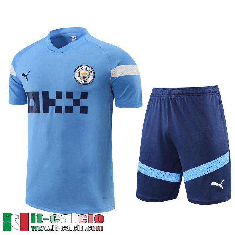 Tute Calcio T Shirt Manchester City azzurro Uomo 2022 2023 TG678