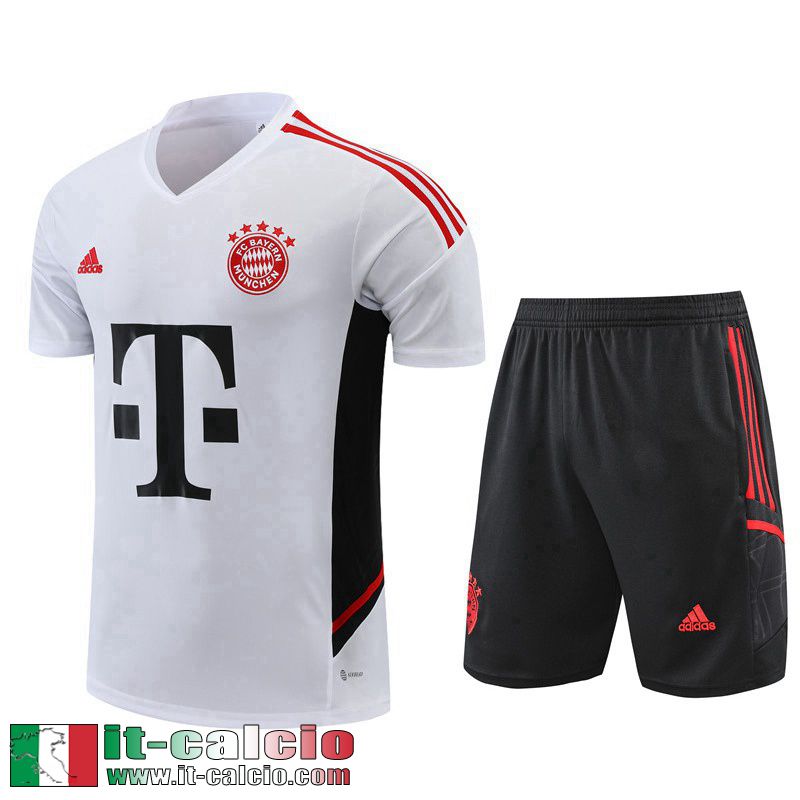 Tute Calcio T Shirt Bayern Munich Bianco Uomo 2022 2023 TG681