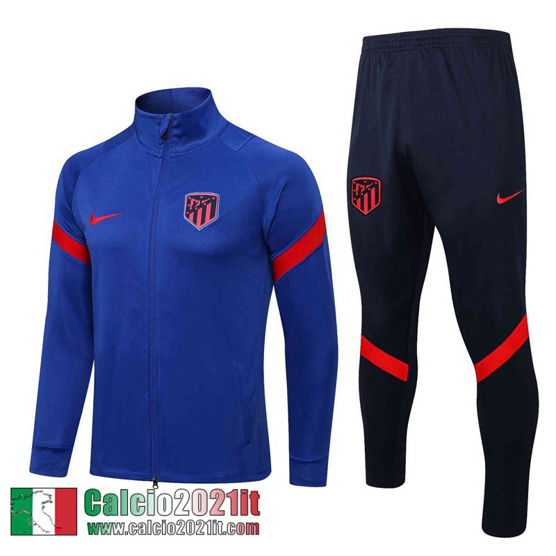 Atletico Madrid Full Zip Giacca blu Uomo 2022 2023 JK308