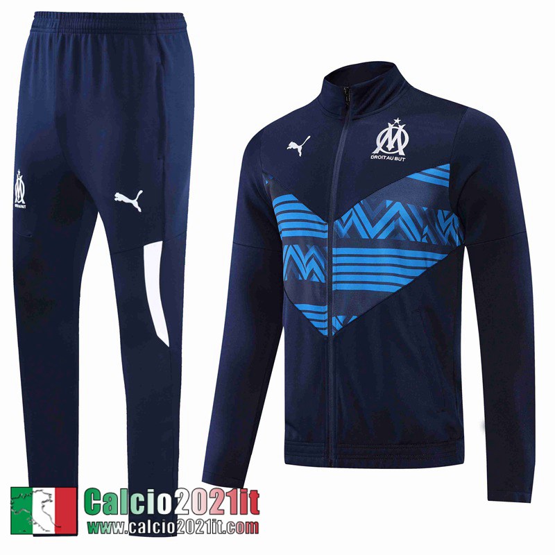 Olympique Marsiglia Full Zip Giacca blu navy Uomo 2022 2023 JK315