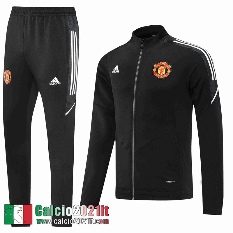 Manchester United Full Zip Giacca Nero Uomo 2022 2023 JK317