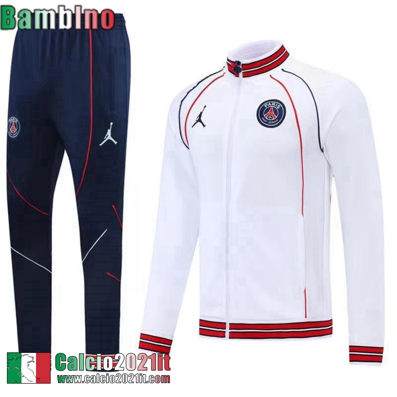 PSG Full Zip Giacca Bianco Bambino 2022 2023 TK249