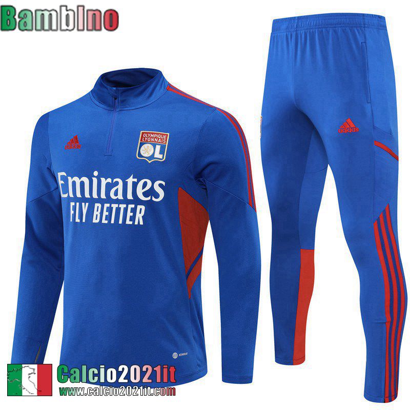 Olympique Lione Tute Calcio blu Bambino 2022 2023 TK255