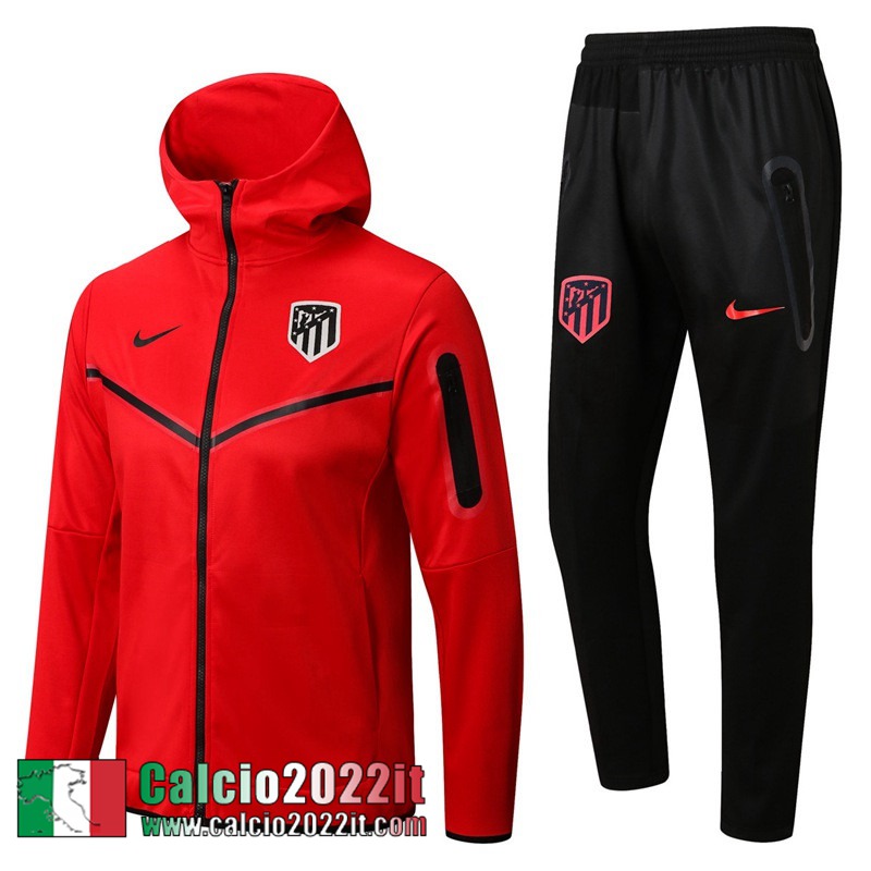 Atletico Madrid Full Zip Hoodie - Giacca rosso Uomo 2022 2023 JK337