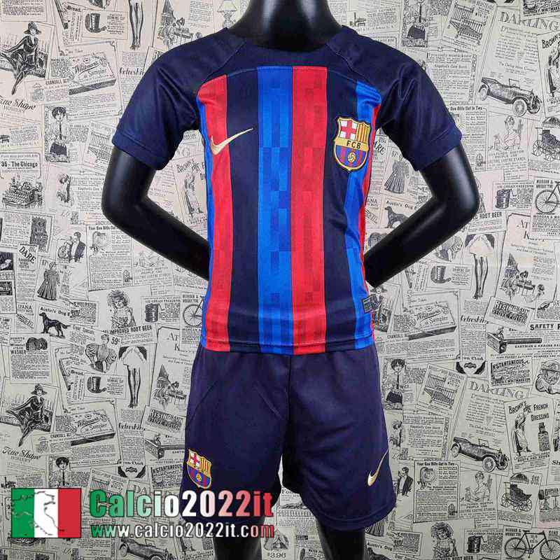 Barcellona Maglia Calcio Prima Versione Trapelata Bambini 2022 2023