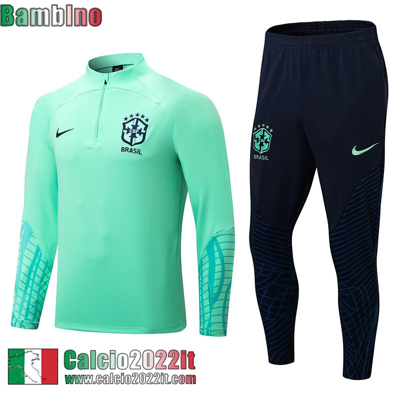 Brasile Tute Calcio verde Bambini 2022 2023 TK281