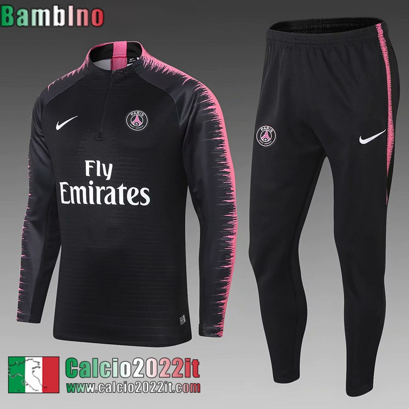 PSG Tute Calcio Nero Bambini 18 19 TK286