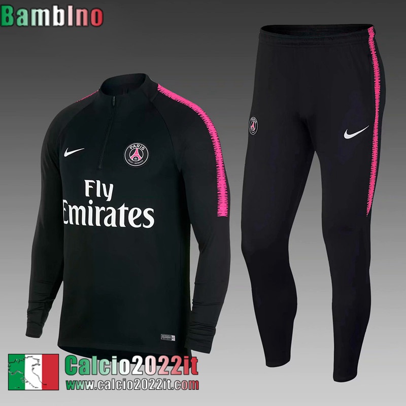 PSG Tute Calcio Nero Bambini 18 19 TK287