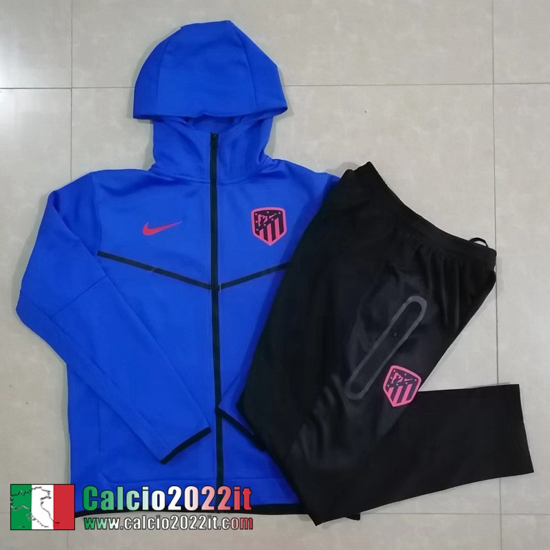 Atletico Madrid Full Zip Hoodie - Giacca blu Uomo 2022 2023 JK417