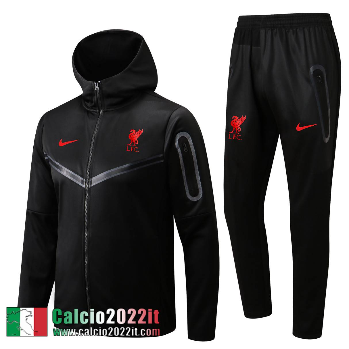 Liverpool Full Zip Hoodie - Giacca Nero Uomo 2022 2023 JK426