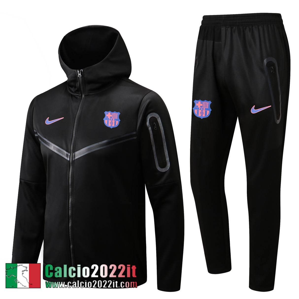 Barcellona Full Zip Hoodie - Giacca Nero Uomo 2022 2023 JK430