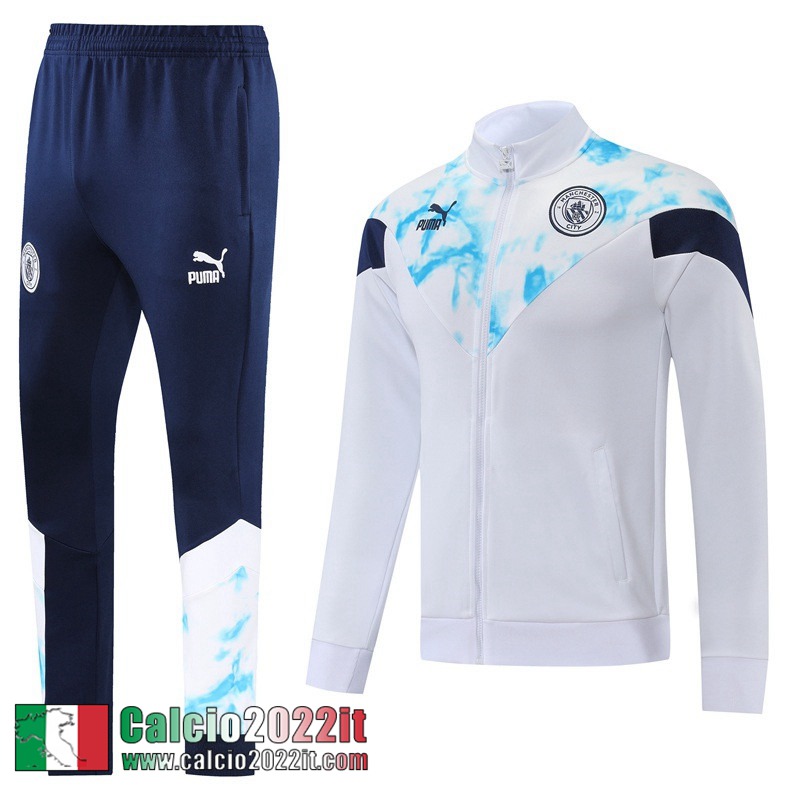 Manchester City Full Zip Giacca Bianco Uomo 2022 2023 JK395