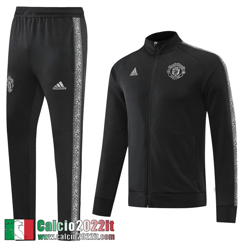 Manchester United Full Zip Giacca Nero Uomo 2022 2023 JK397