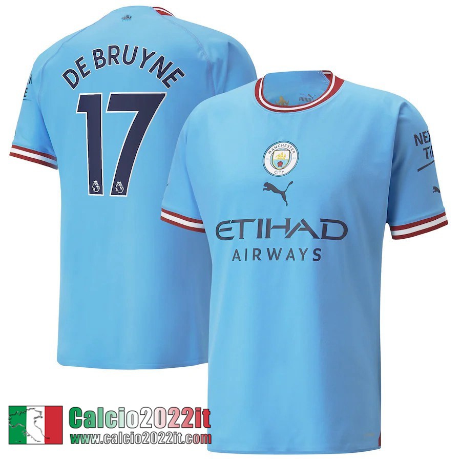 Manchester City Maglia Calcio Prima Uomo 2022 2023 De Bruyne 17